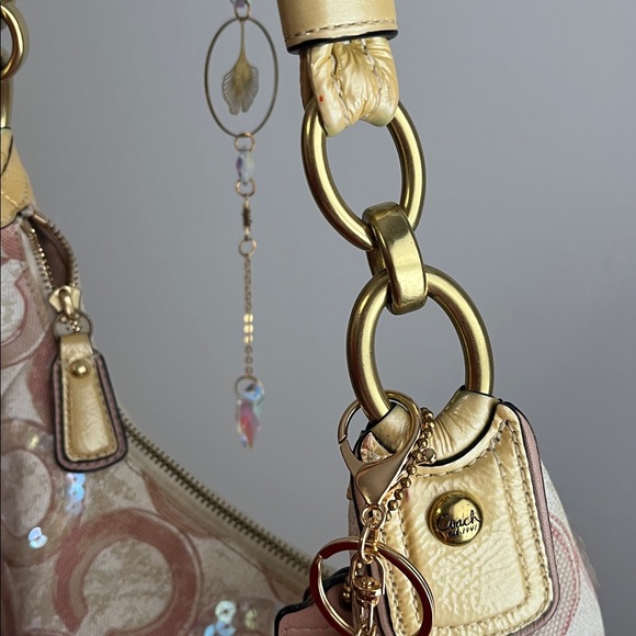 Coach Kristen Pink and Cream Sequin Shoulder Bag - Picture 14 of 15